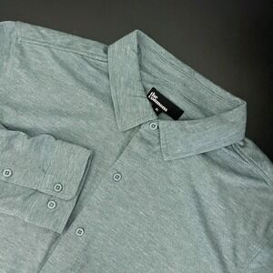 The Commons Stitch Fix Shirt Mens XL Green Button Up Linen Blend Stretch NEW